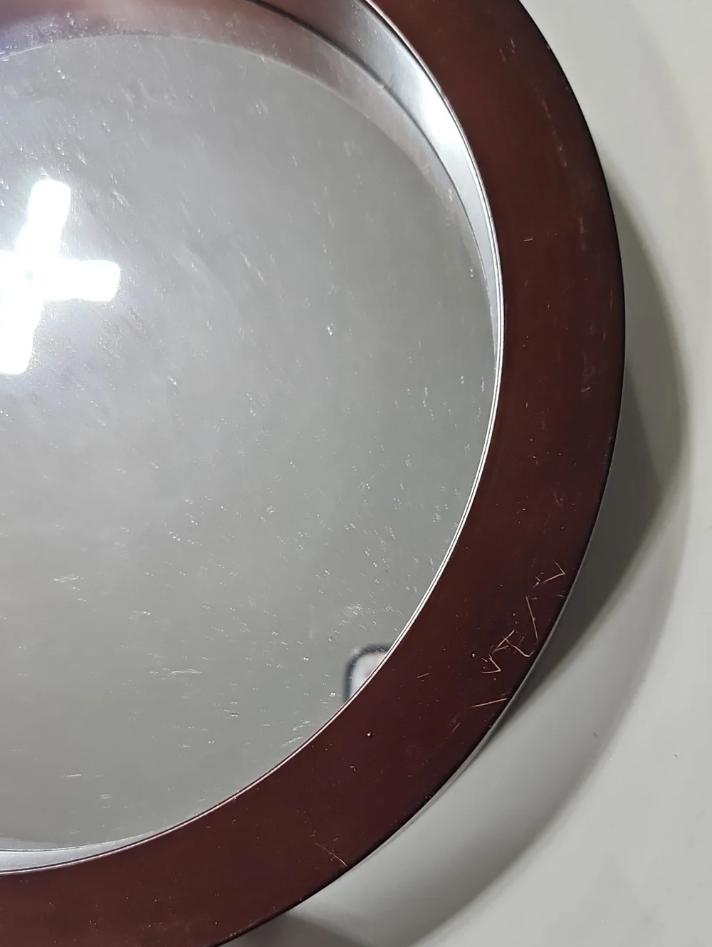 Round Wall Mirror Trio in Dark Brown